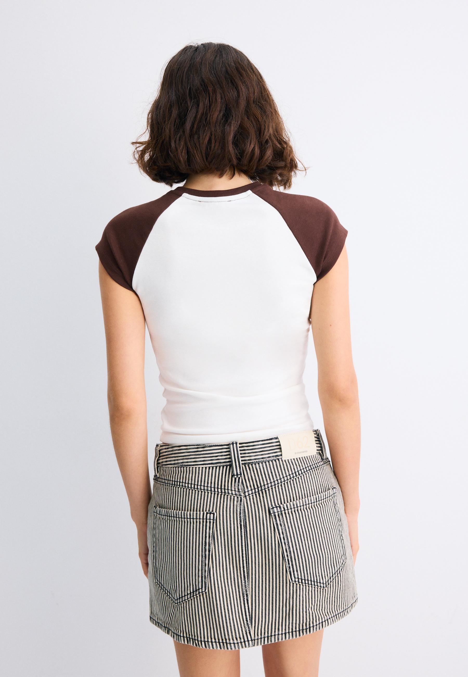 D62 straight striped skort — Dark grey