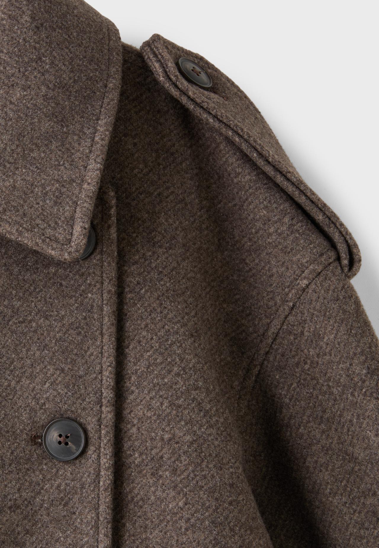 Oversize soft-touch trench coat — Brown
