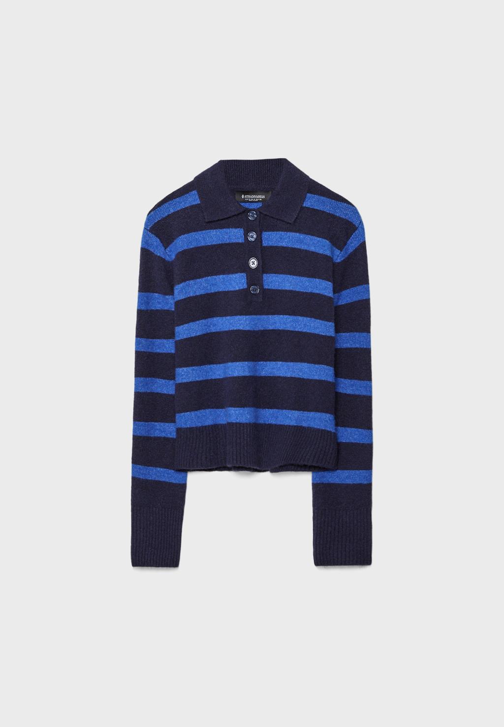 Полосатый свитер-поло