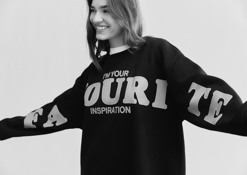 Smile print oversize sweatshirt