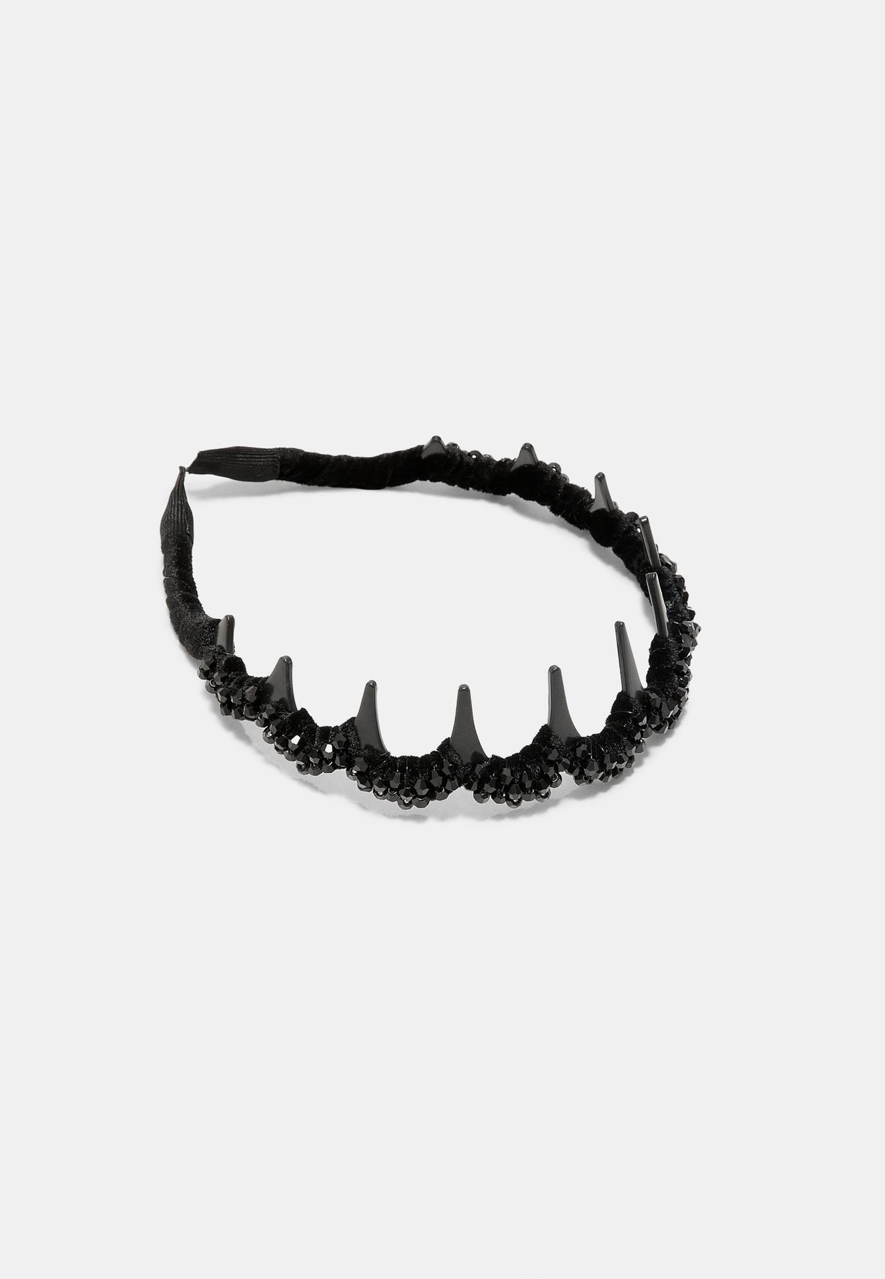 Rigid shimmery headband — Black