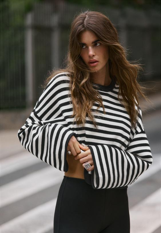 genis kollu crop triko kazak
