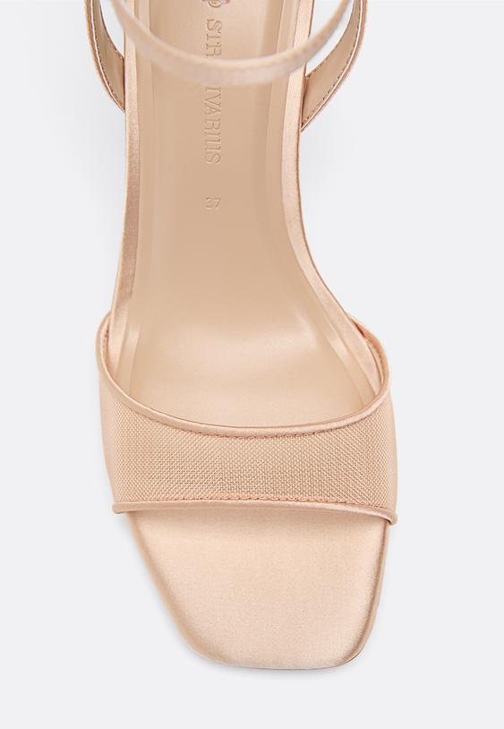 sandalias tacon efecto satinado