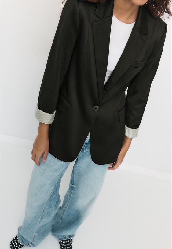 Stradivarius Slim Fit Blazer Black Xl