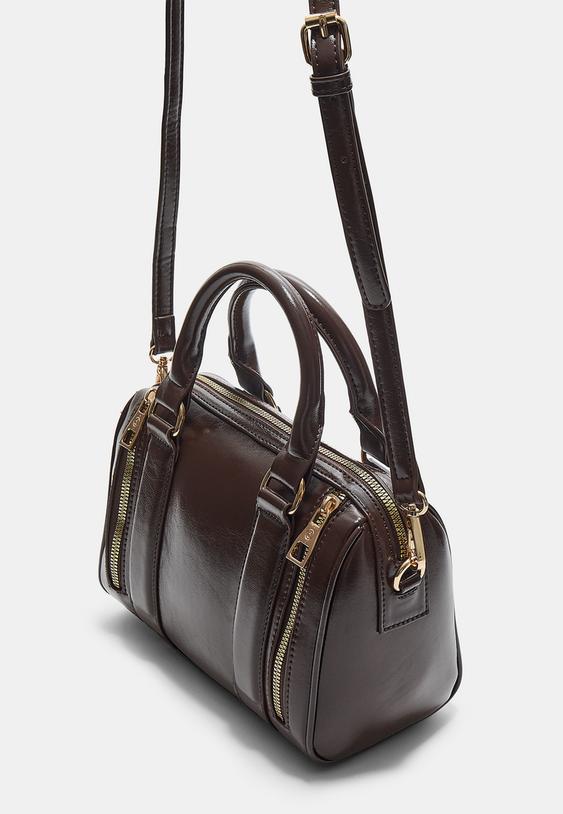 bolso efecto piel cremalleras