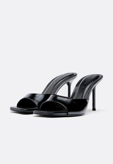 Heeled mule sandals — BLACK  2