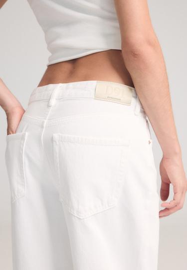 D91 low-rise wide-leg twill jeans — White 6