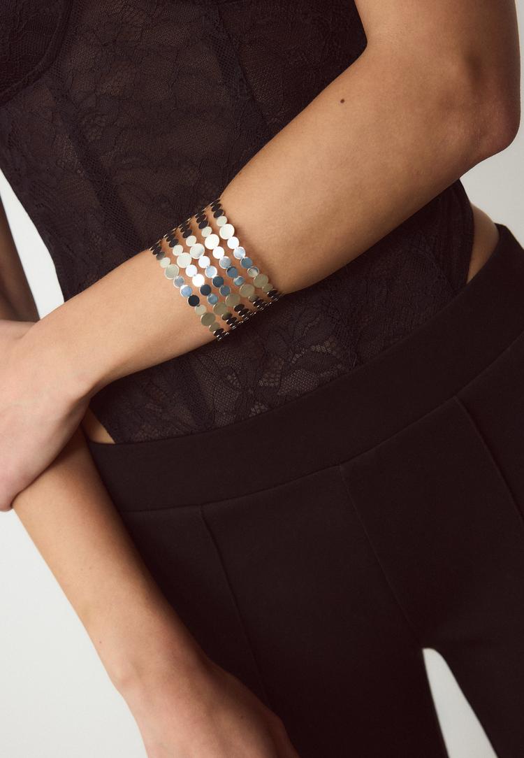 Stradivarius Βραχιόλι-Μανσέτα Γκρι Os φωτογραφία