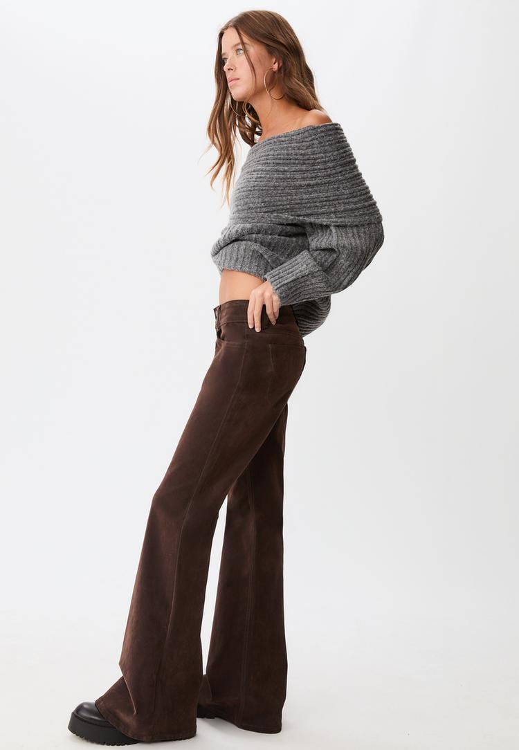 pantaloni a campana in velluto