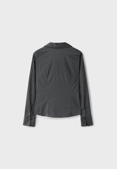 Fitted basic shirt — Pearl grey 8