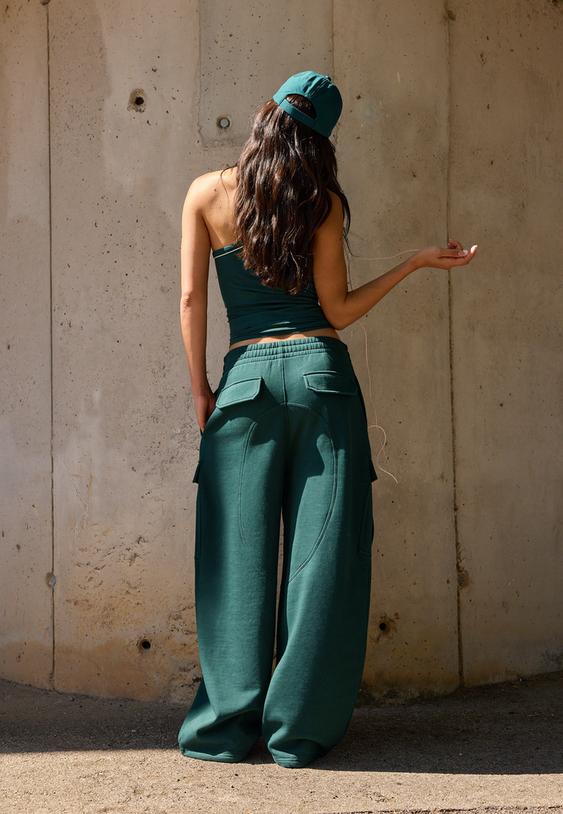 Stradivarius Cargo Παντελόνι Jogger Χακί M
