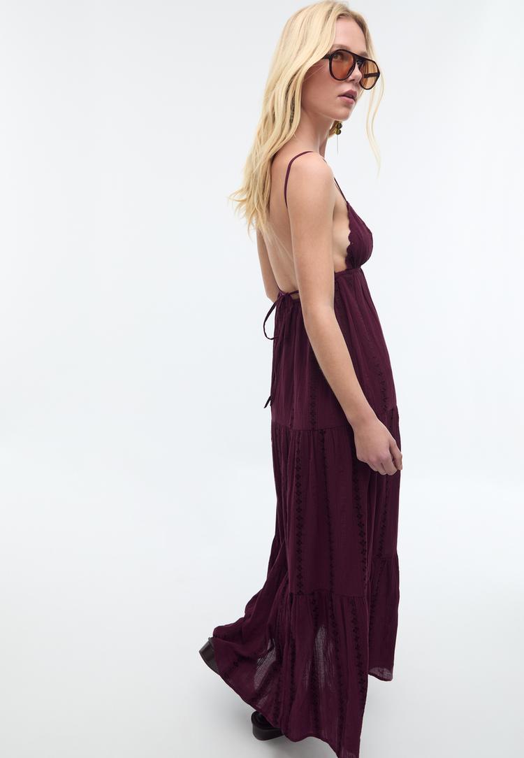 vestido largo fluido espalda descubierta
