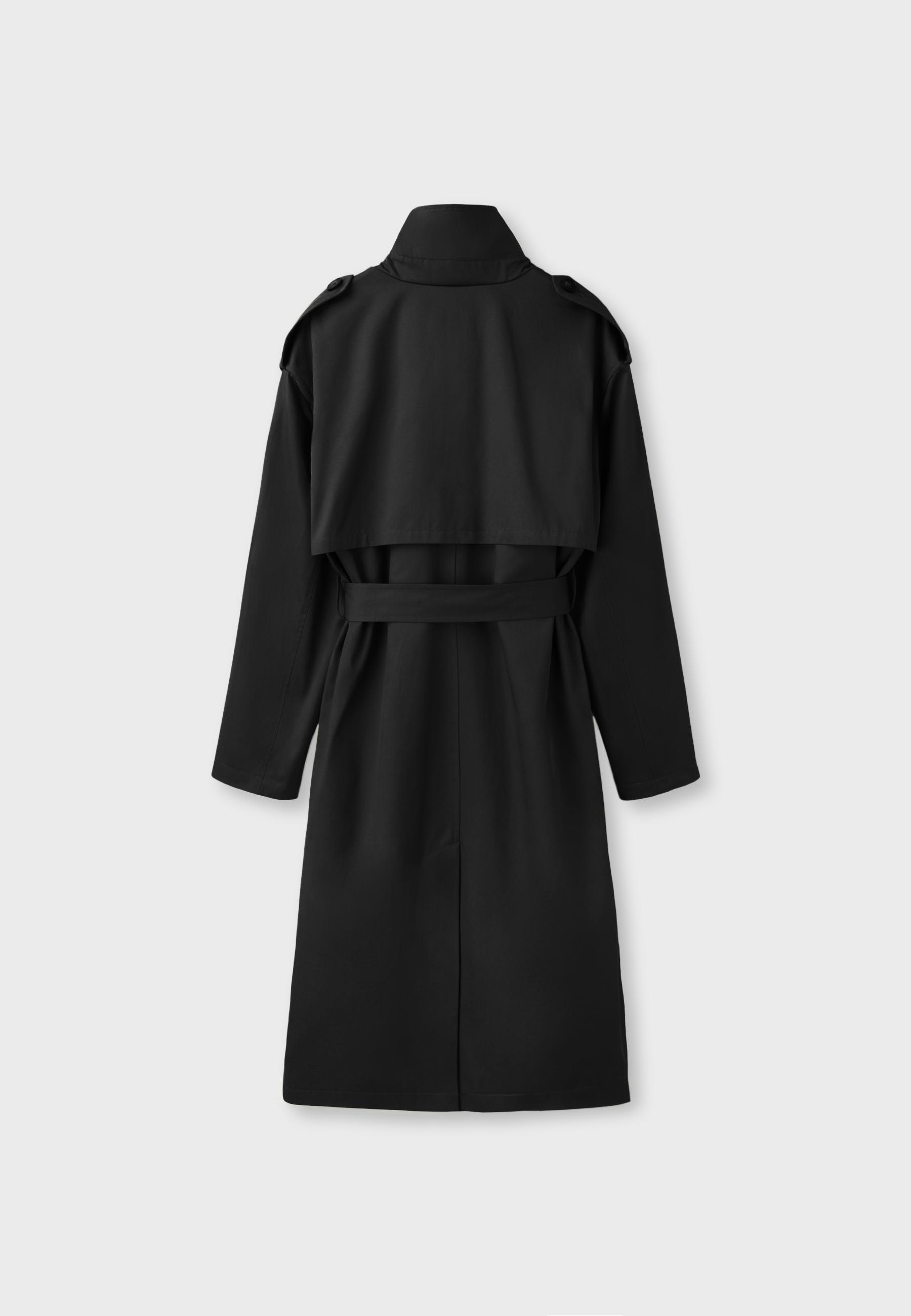 Long basic trench coat — Black