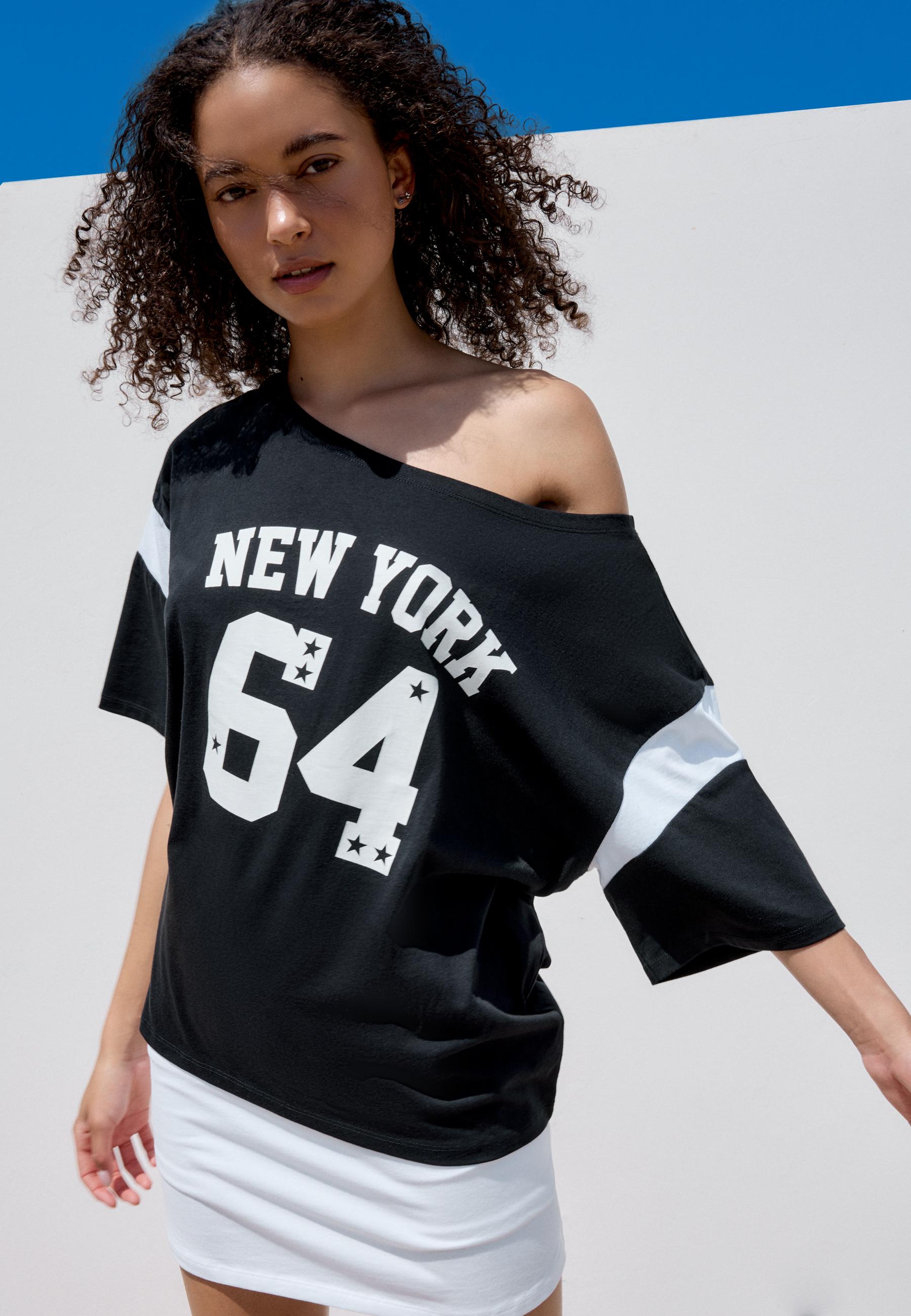 New York 64 short sleeve placement T-shirt — Black