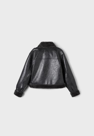 Leather effect double-faced biker jacket — Dark grey 8