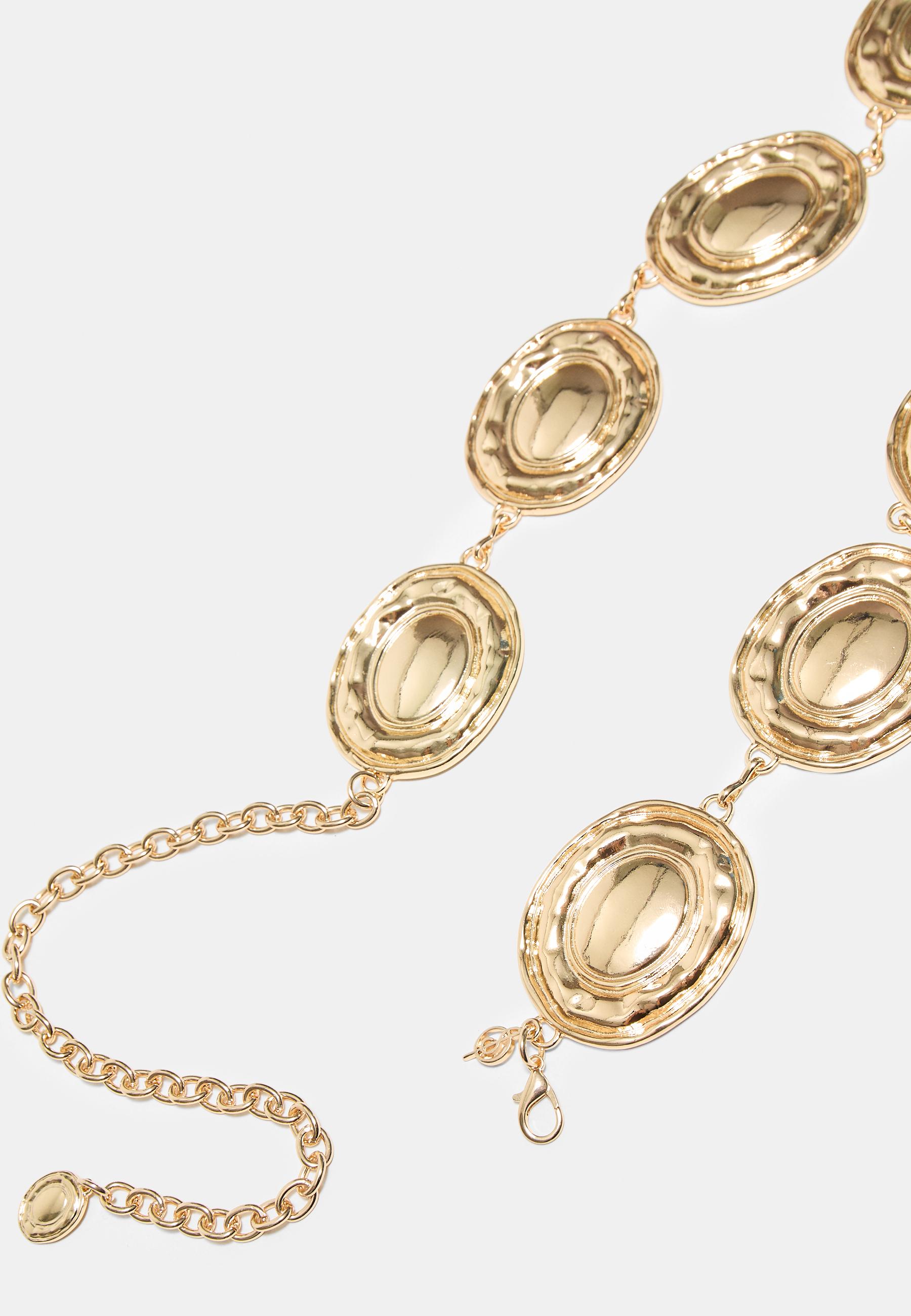XL metal circle belt — Gold