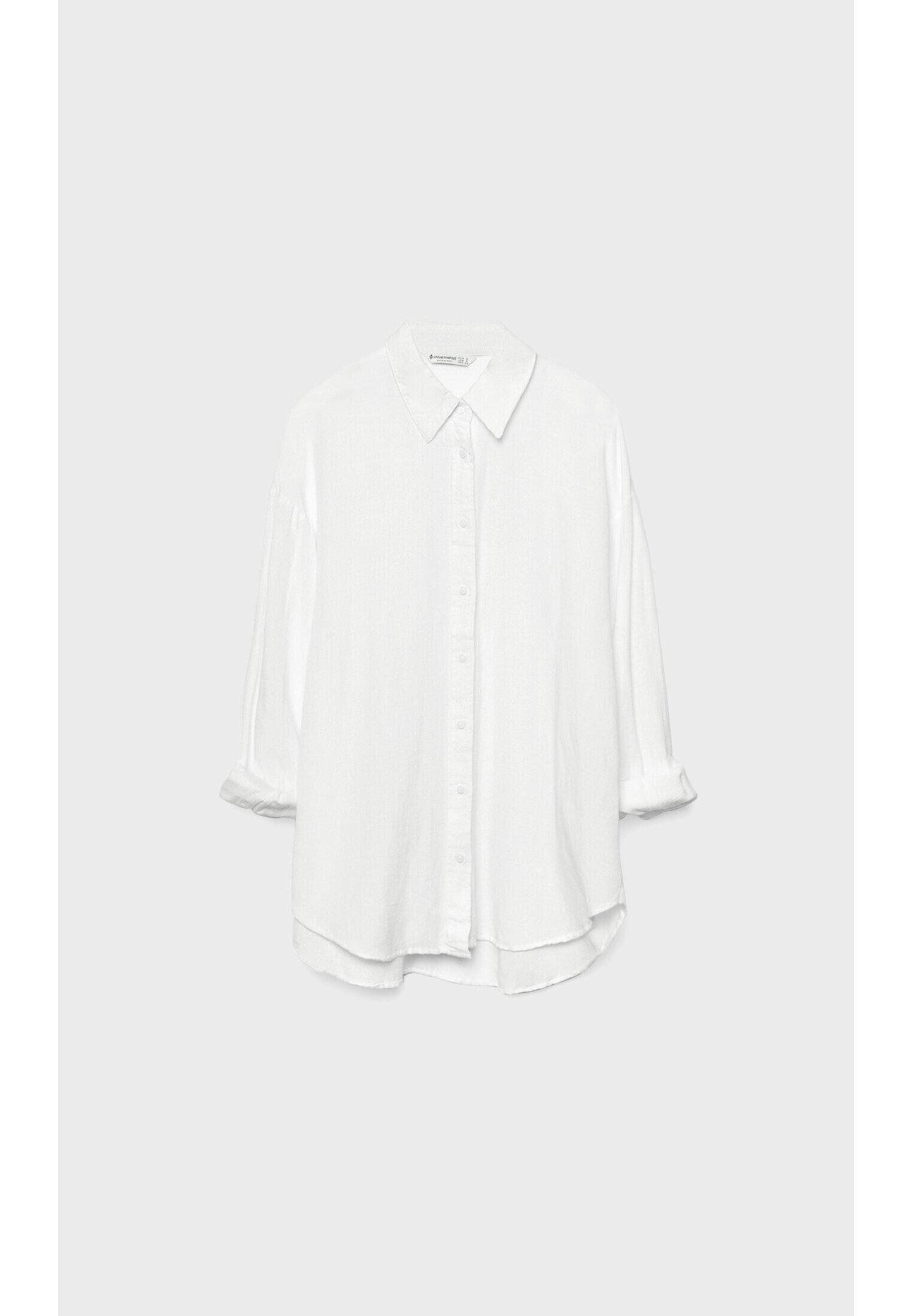 Linen-look flowing shirt — White
