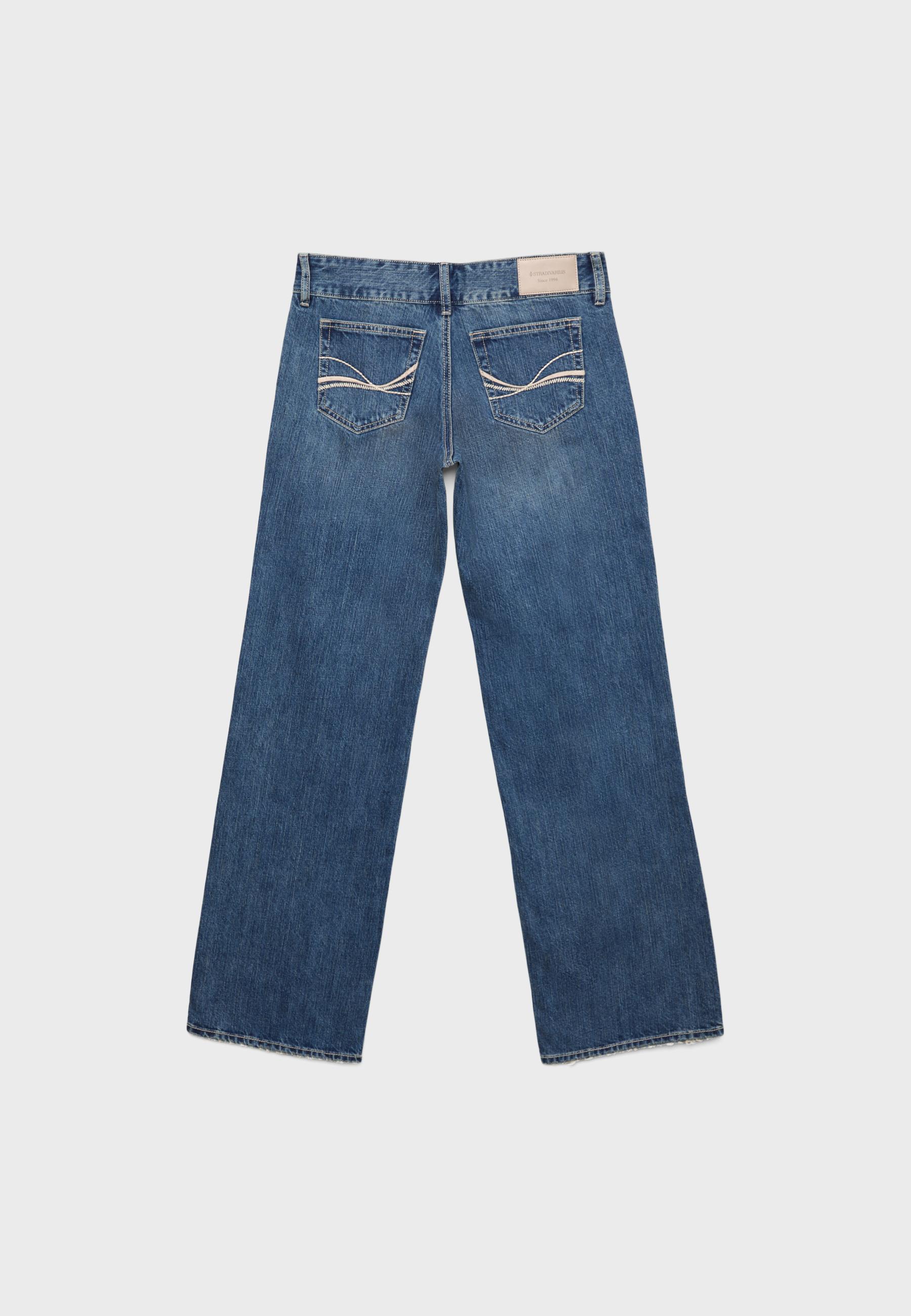 Düşük bel straight fit çekiç belli jean