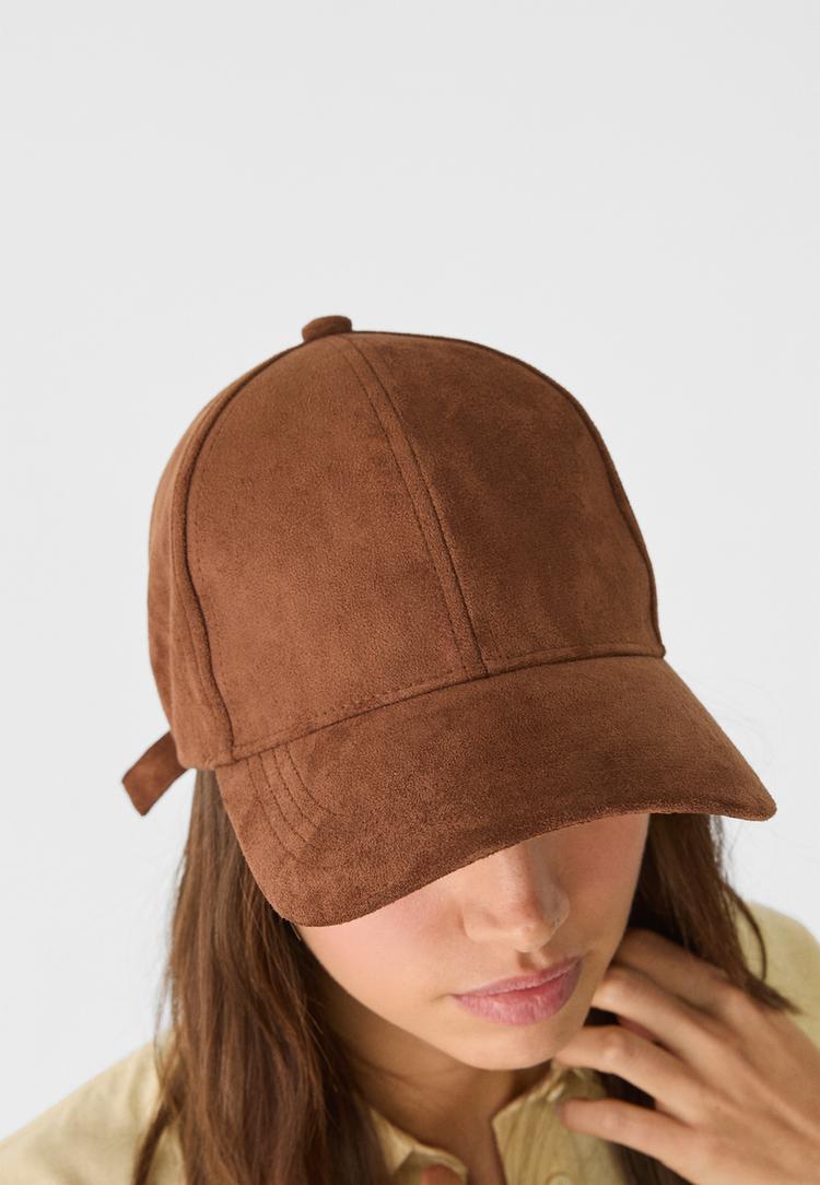 faux suede cap