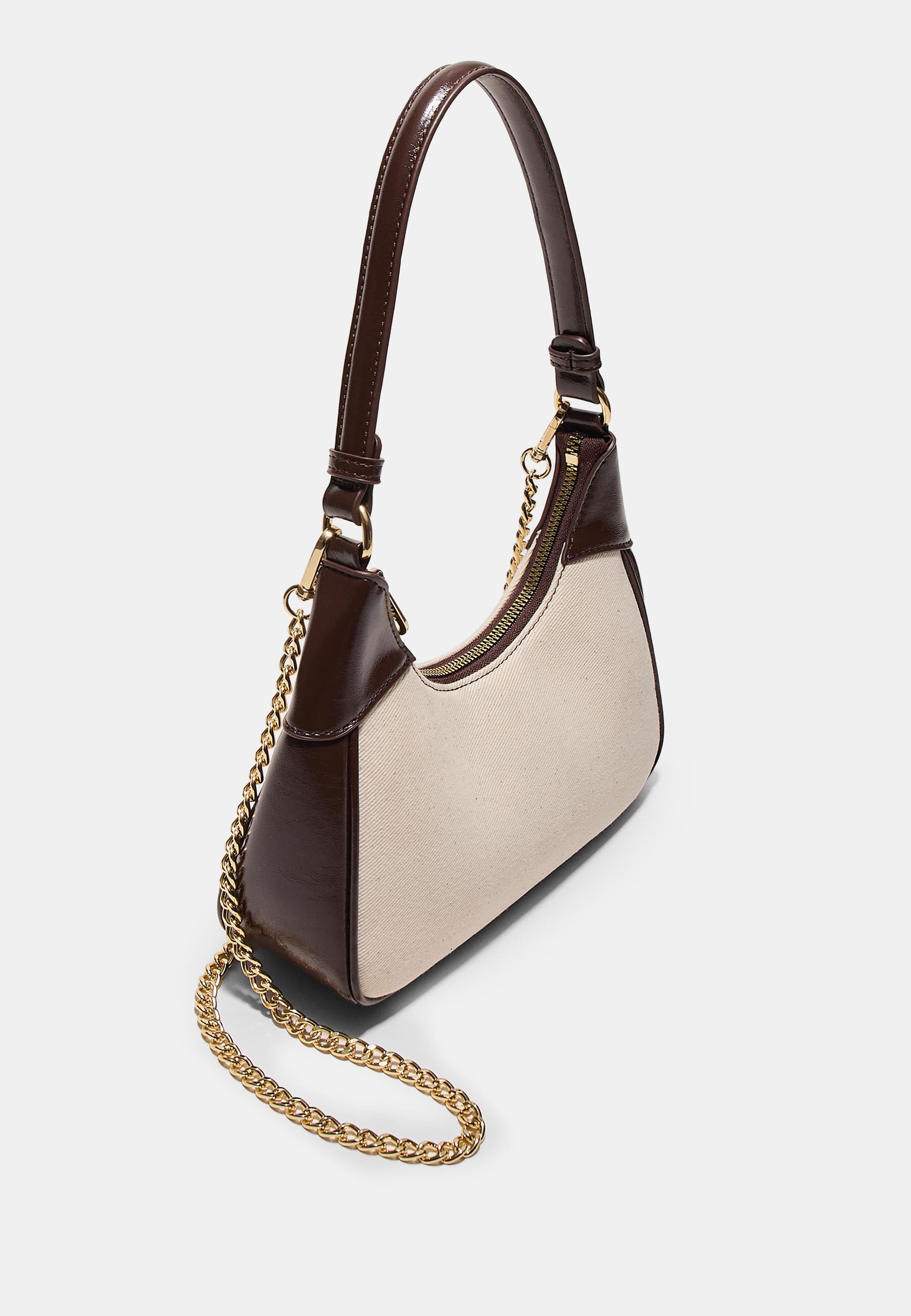 Kanvas mini yarım ay omuz çantası