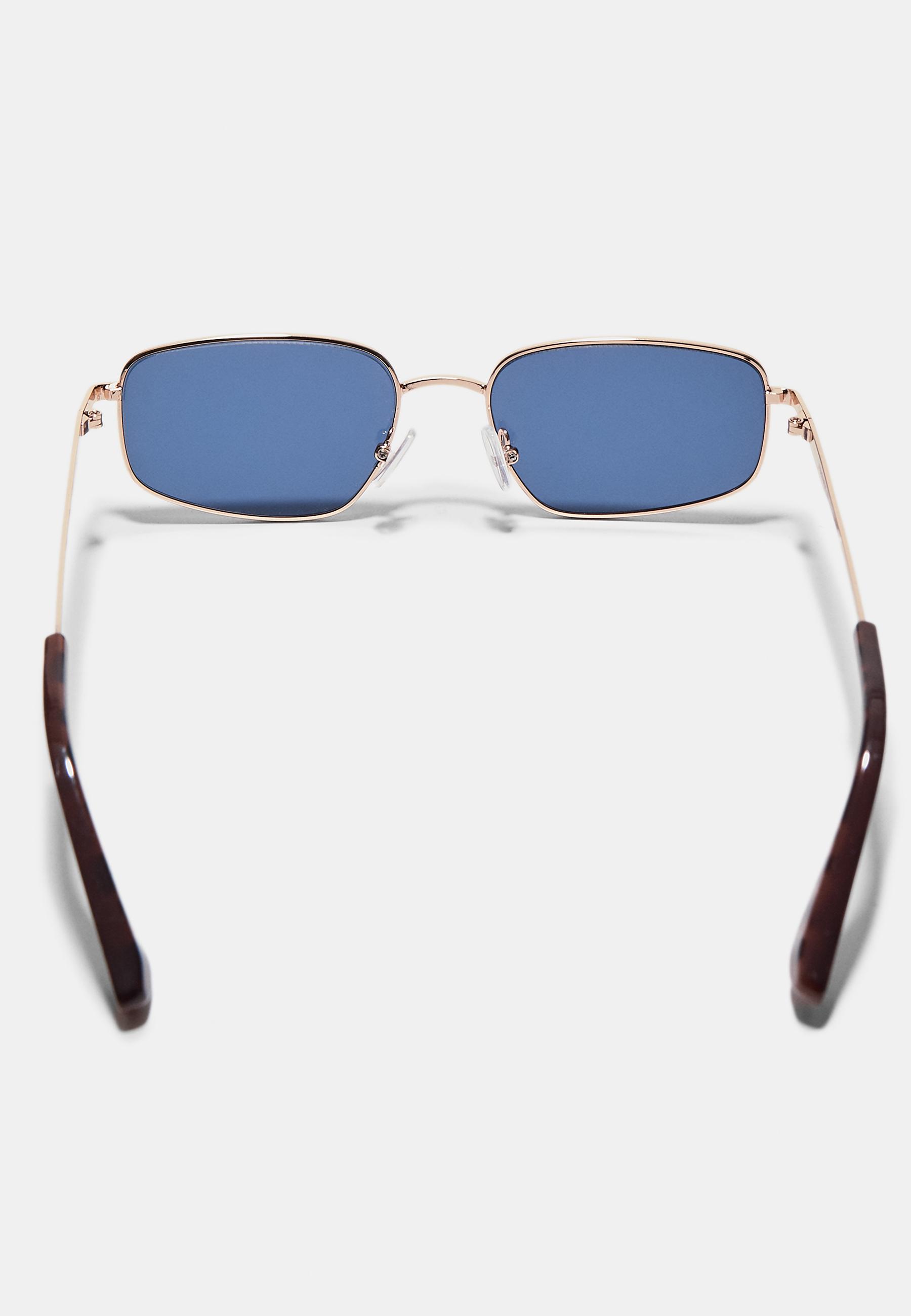 Asymmetric square metal sunglasses — Blue (alternate view)
