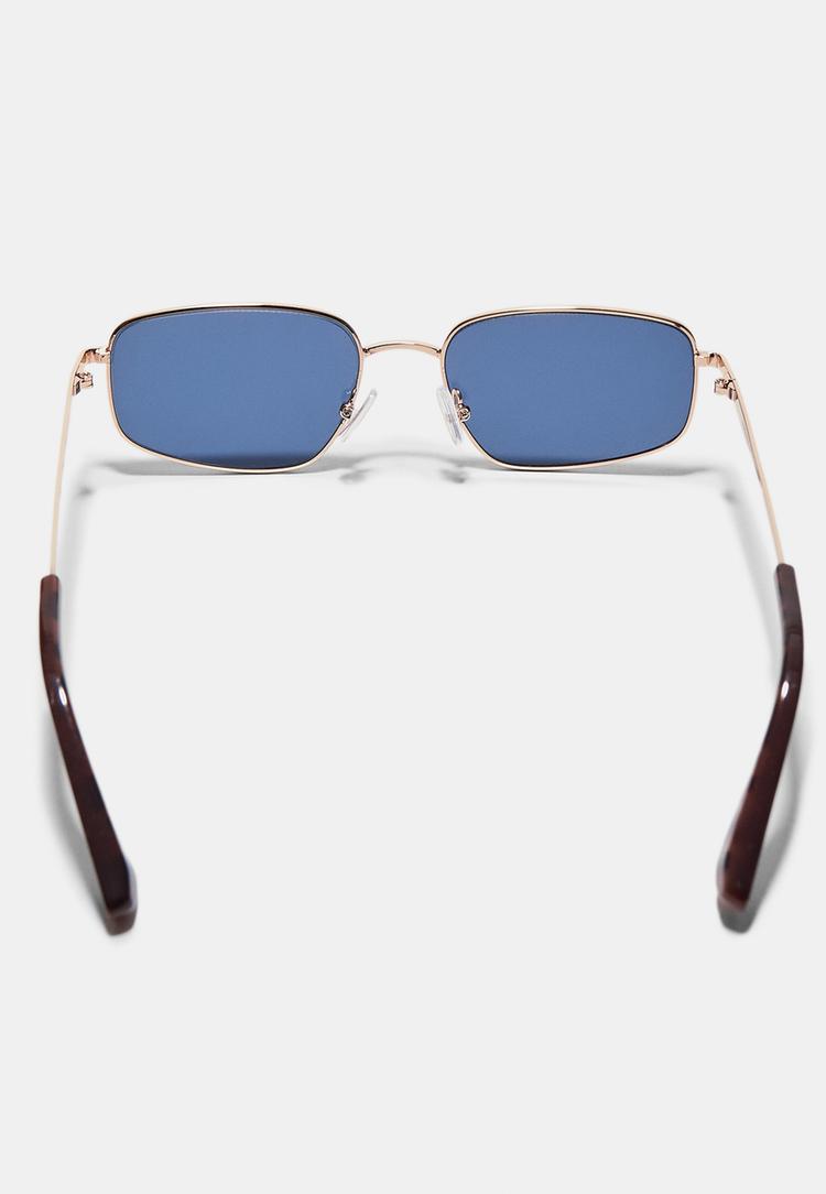 Stradivarius Ασύμμετρα Τετράγωνα Μεταλλικά Γυαλιά Μπλε Os φωτογραφία