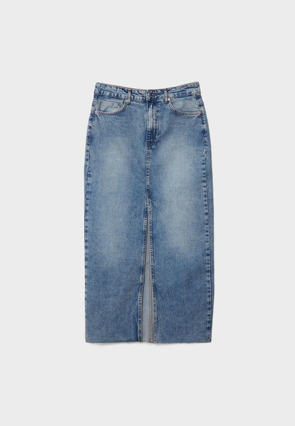 D70 Jupe longue en denim confort