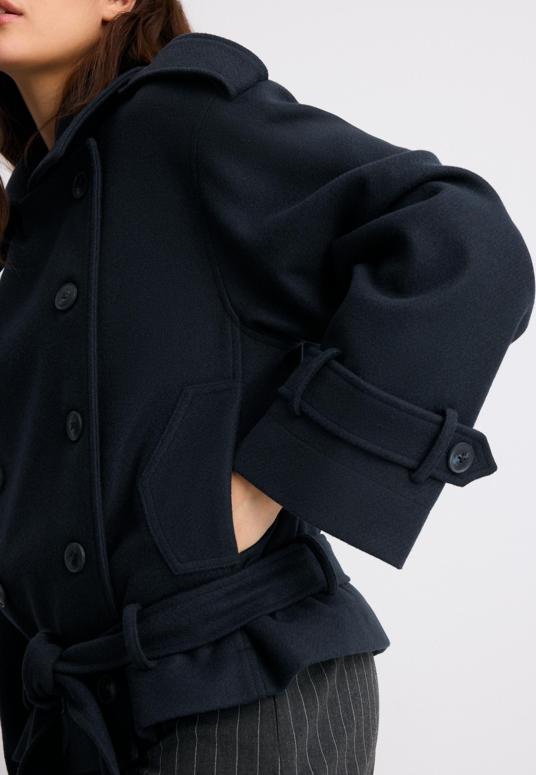 Soft-touch oversize trench coat — Dark blue