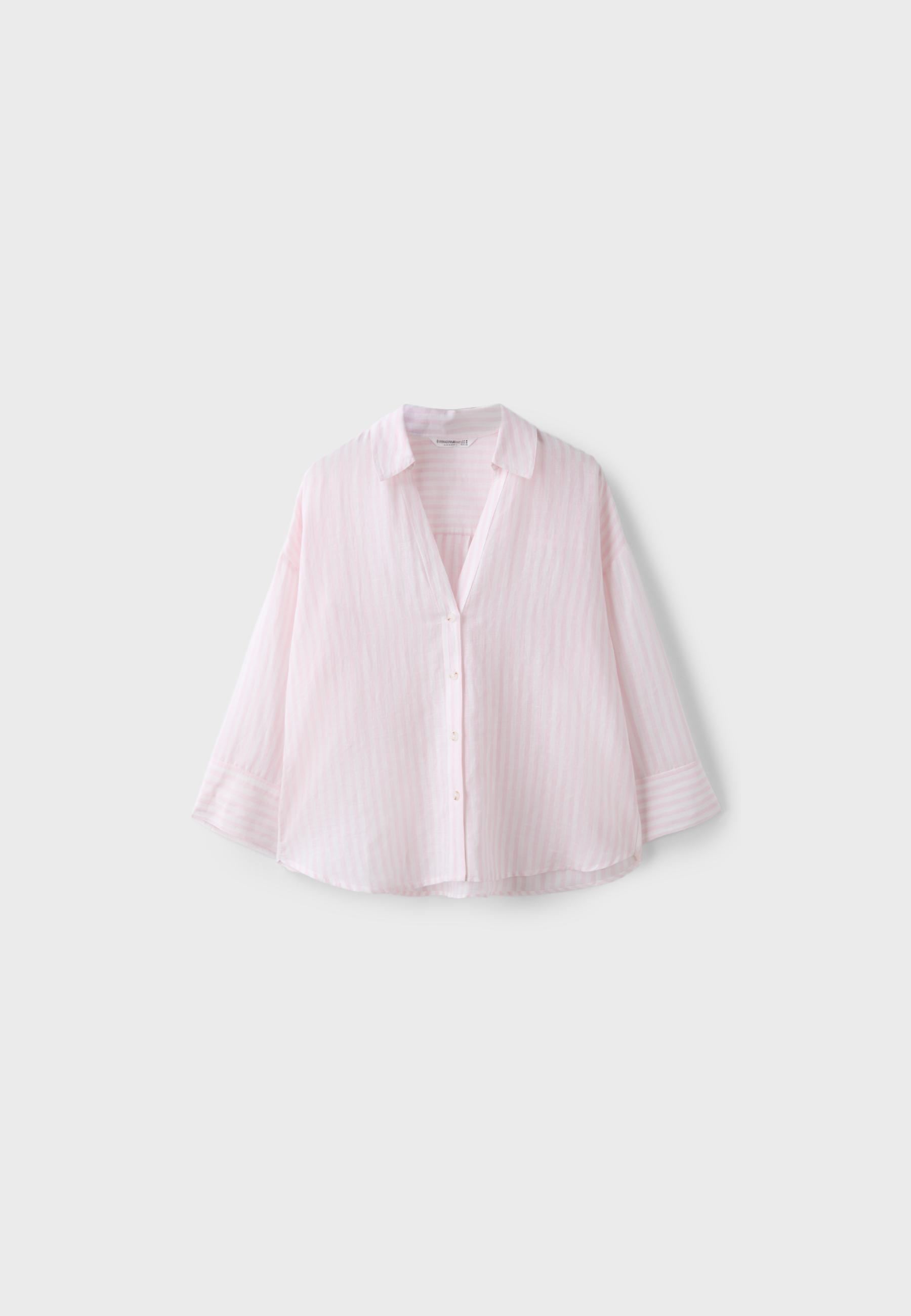Rustic kimono sleeve shirt — Pastel pink