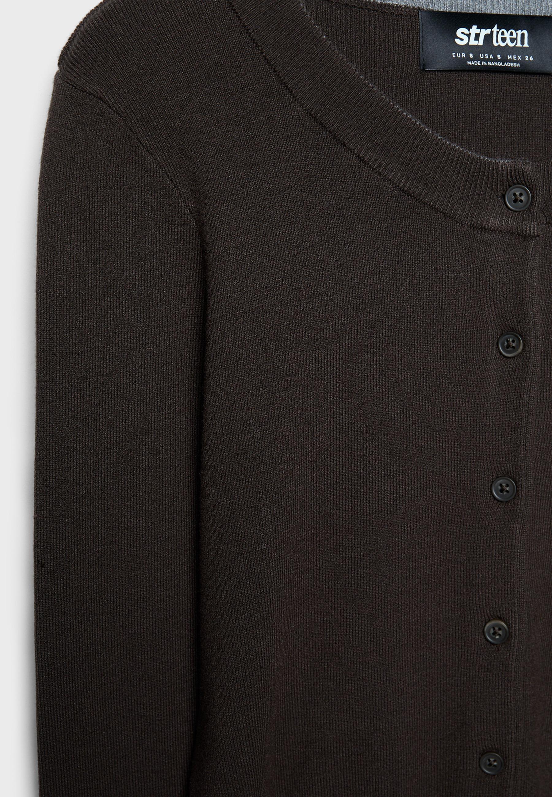 Button-up knit cardigan — Brown
