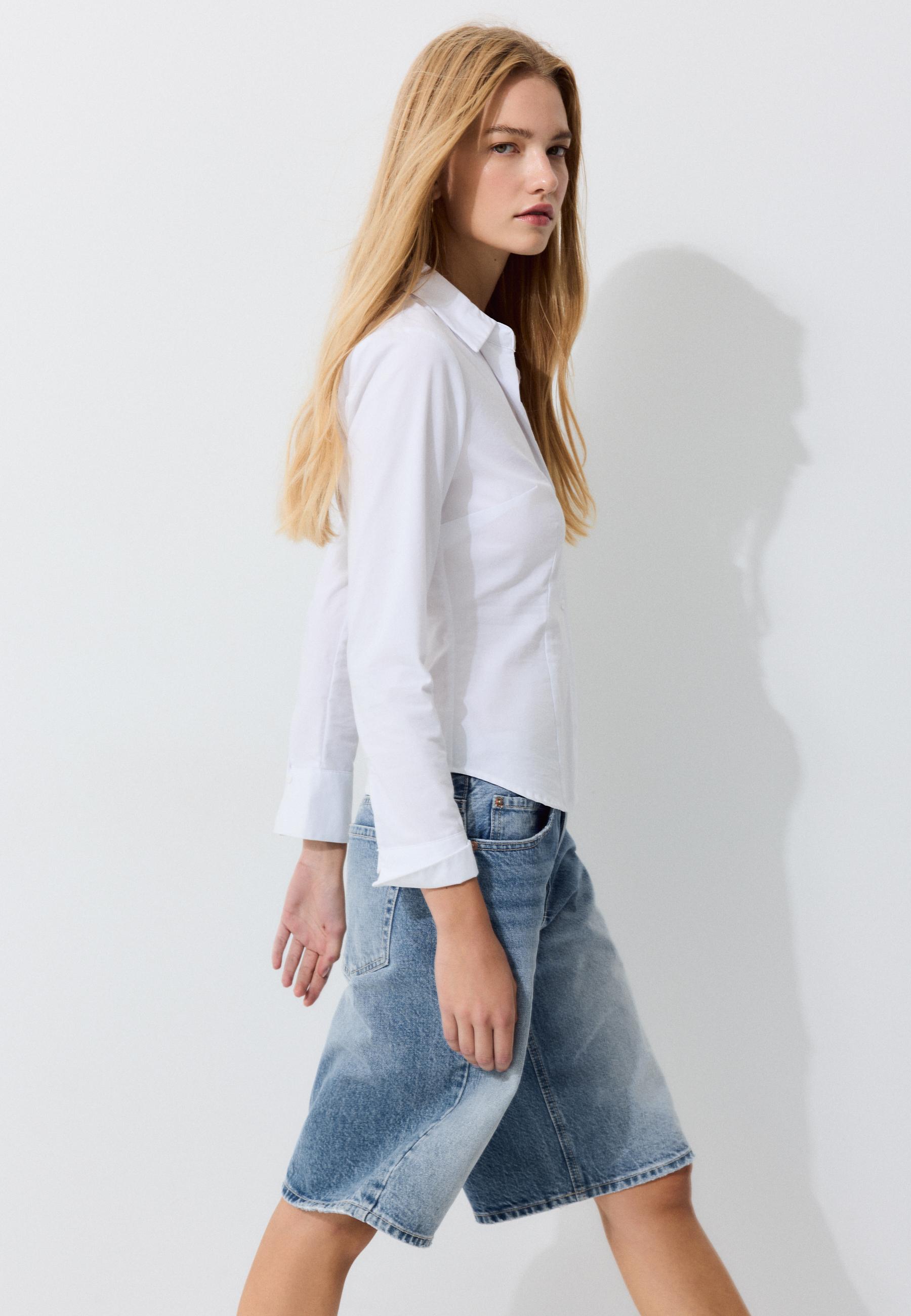 Fitted Basic Shirt — White