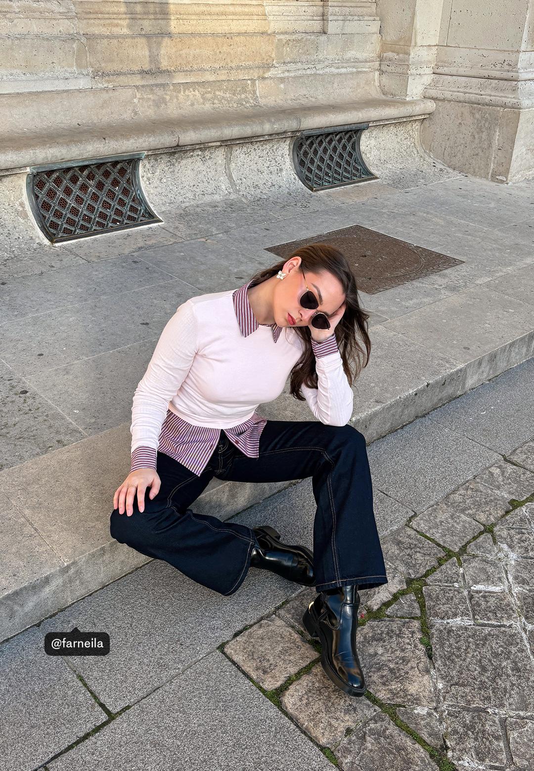 Basic long sleeve T-shirt — Salmon pink