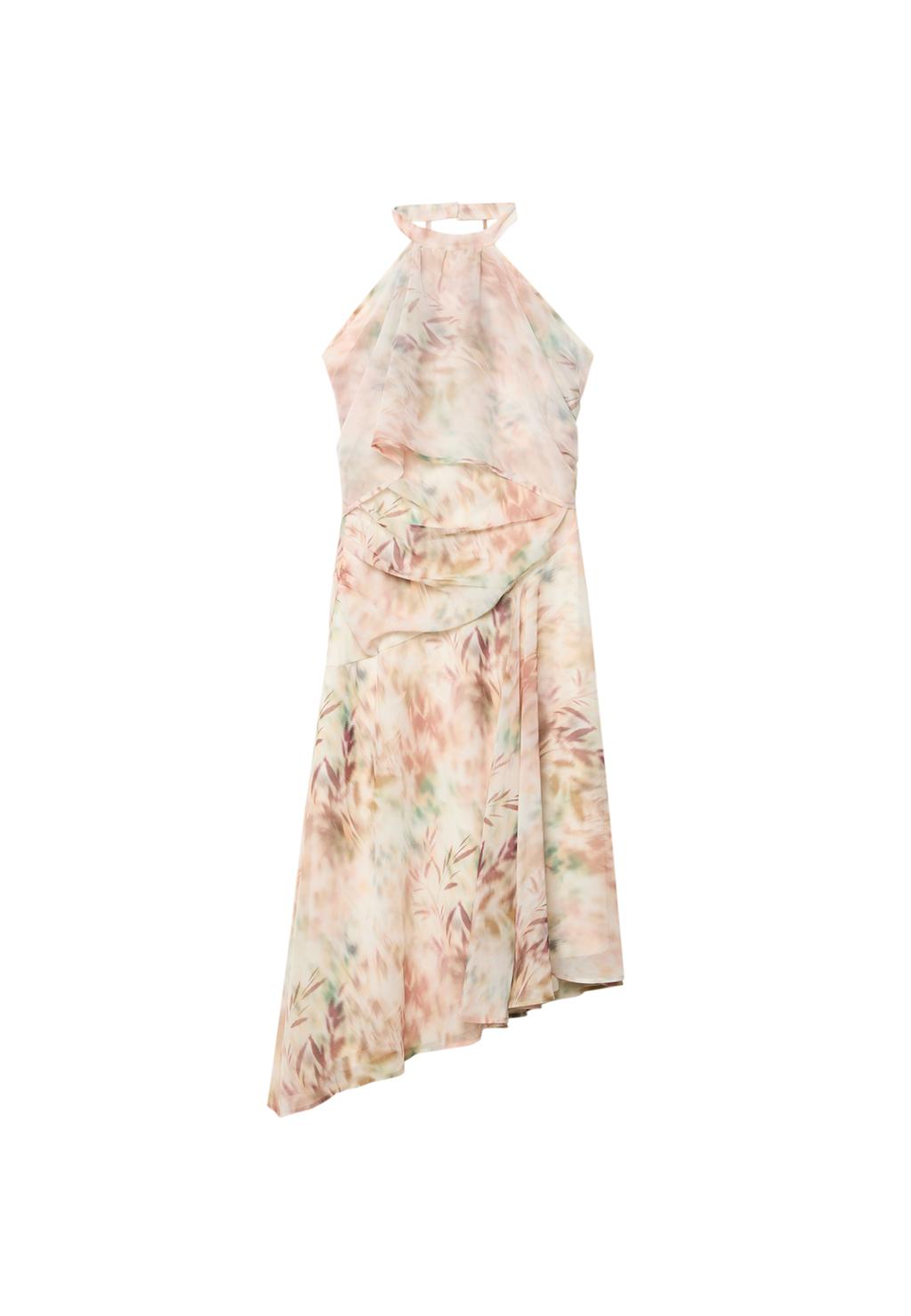 Printed halter midi dress