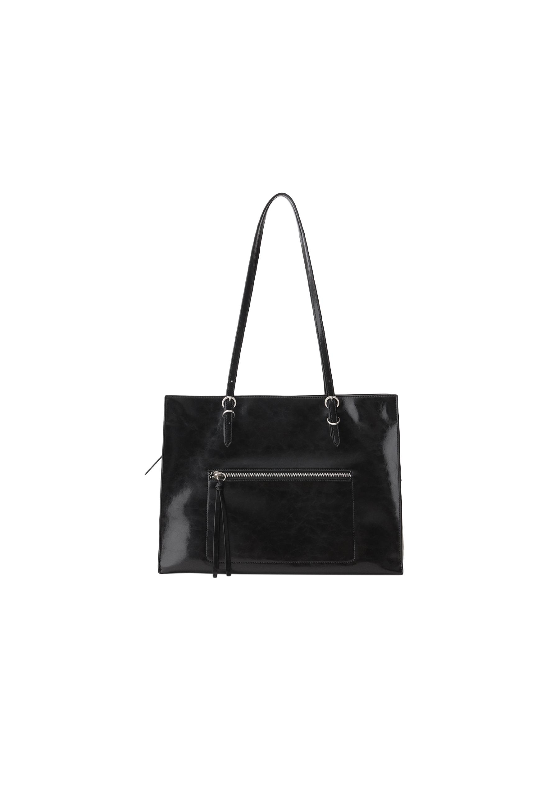 Stradivarius Fermuarlı suni deri shopper çanta görsel 4