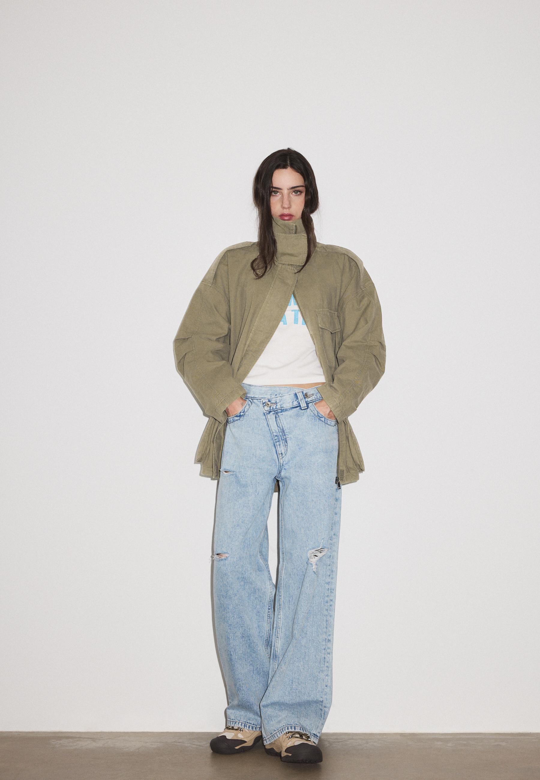 Oversize parka with pockets — Khaki