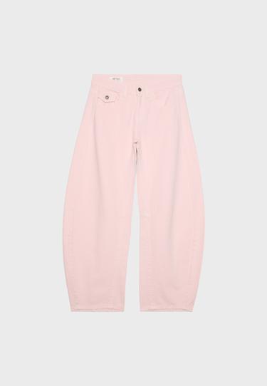 Low-rise barrel jeans — Pastel pink 6