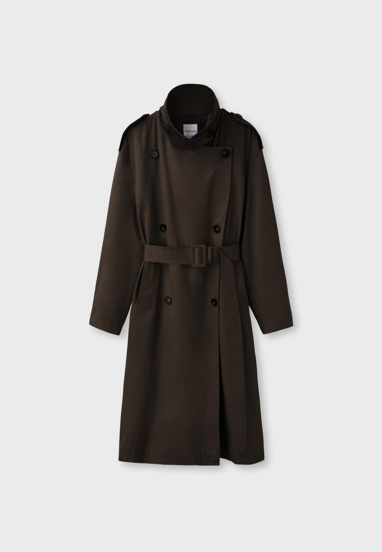Long basic trench coat — Brown