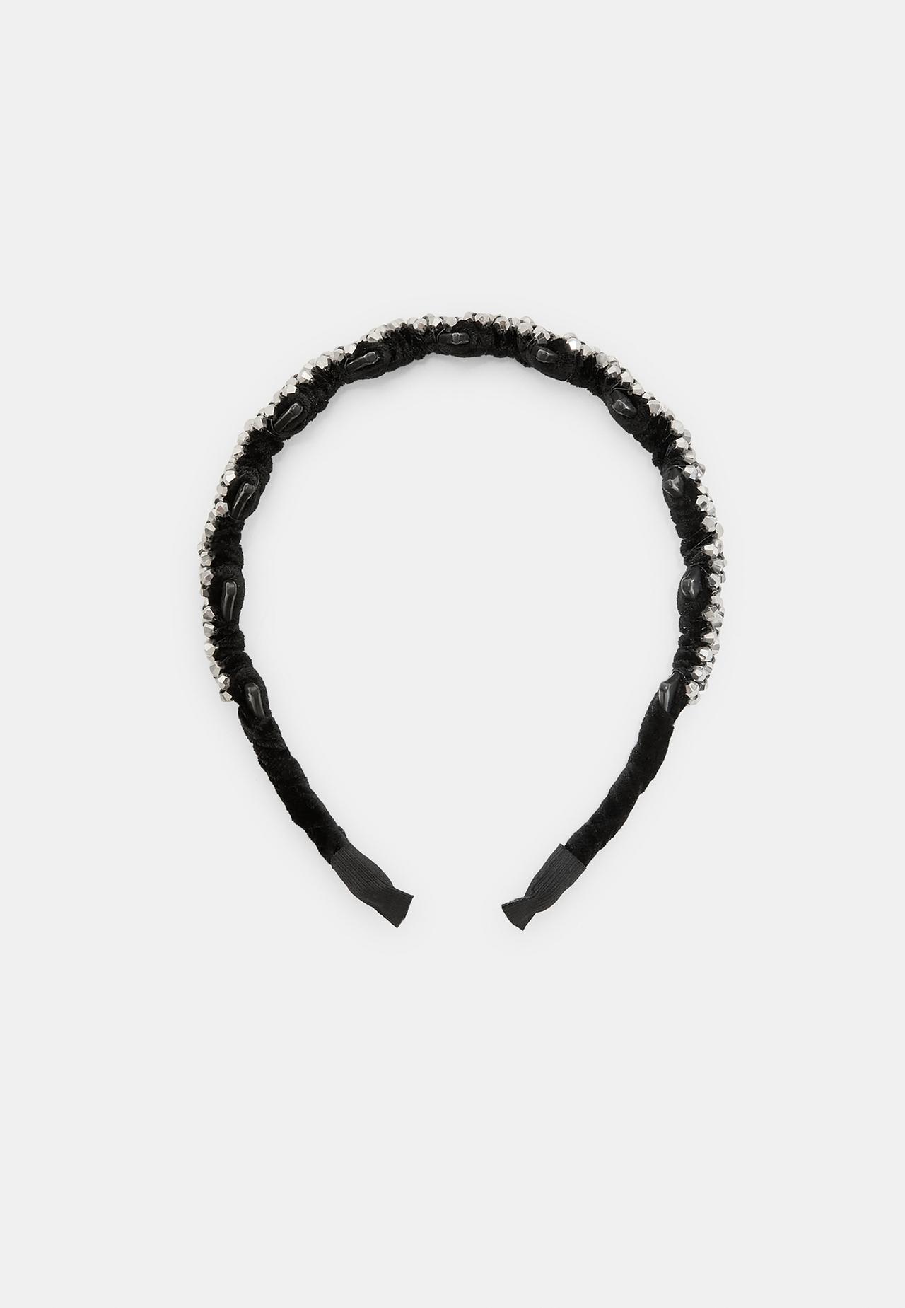 Rigid shimmery headband — Grey