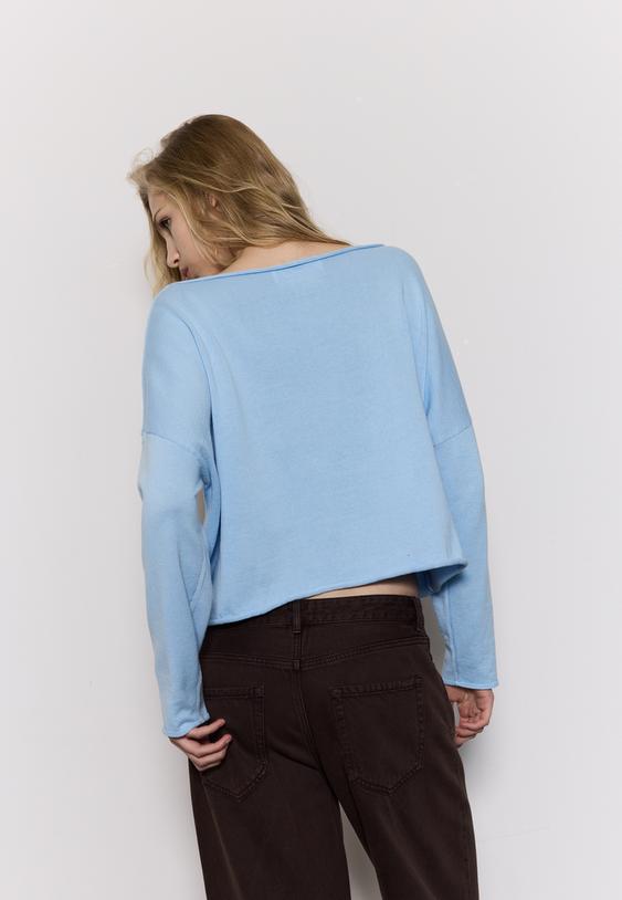 jersey crop cuello barco