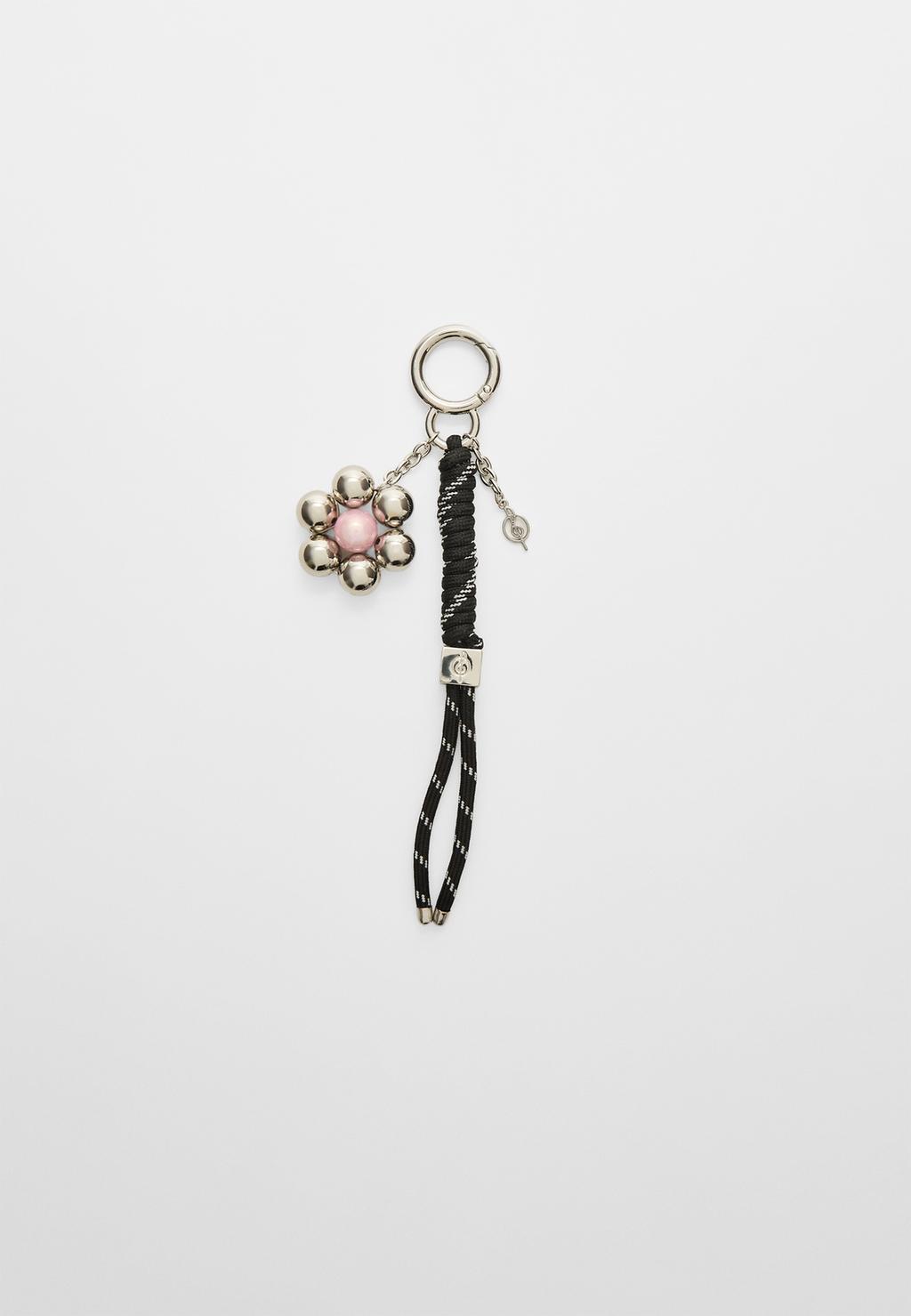 Flower charm keyring