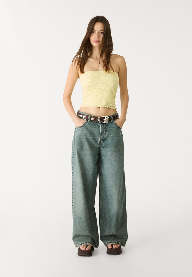 top bandeau blonda