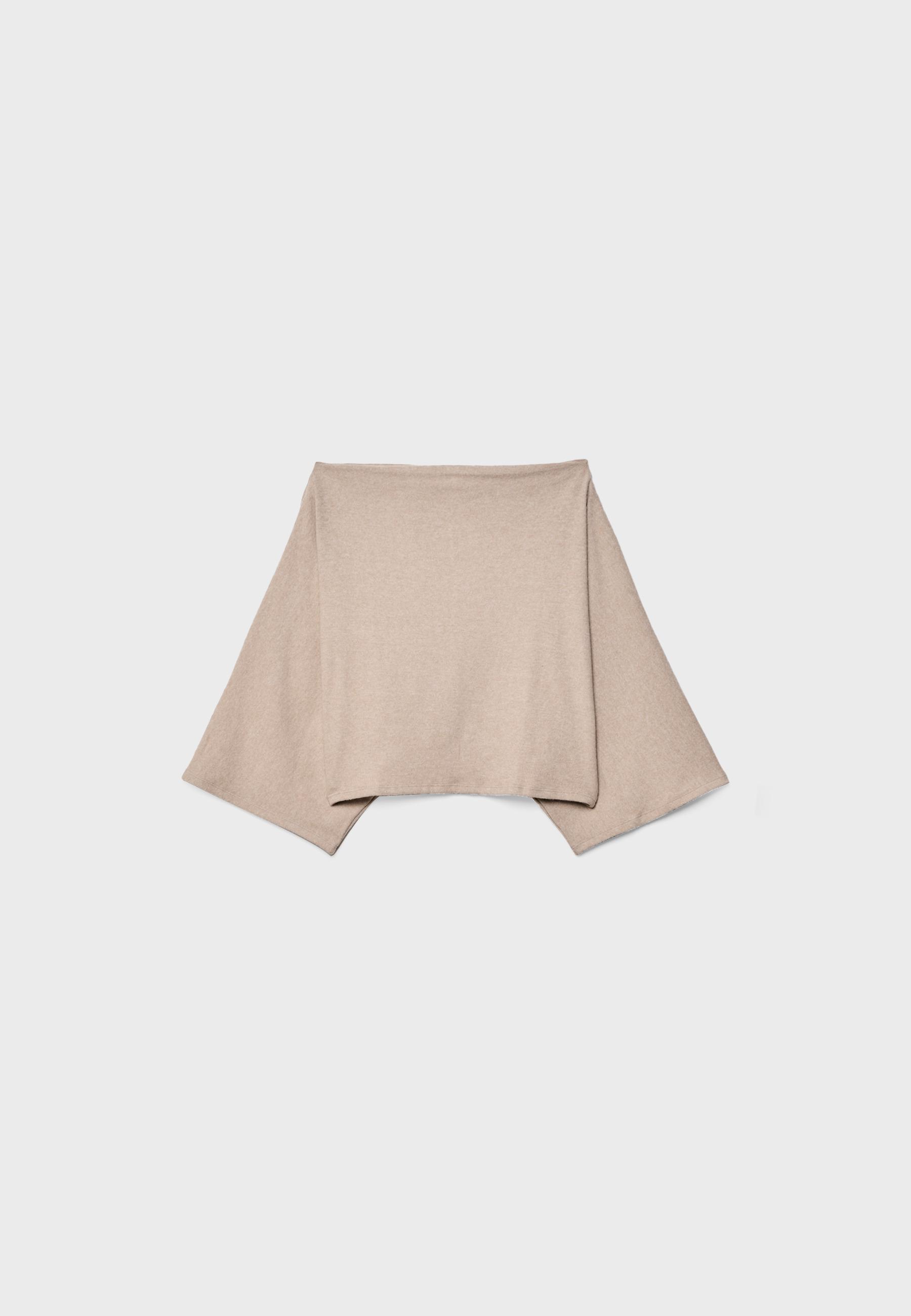 Boat neck cape top — Stone