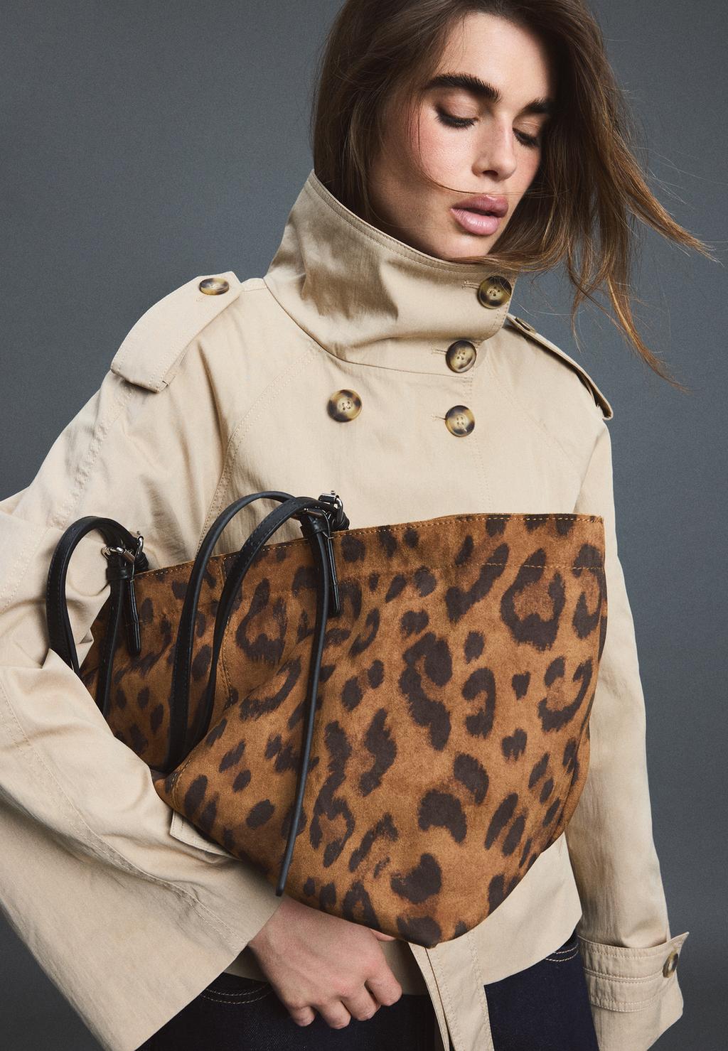 Stradivarius Animal print shopper çanta