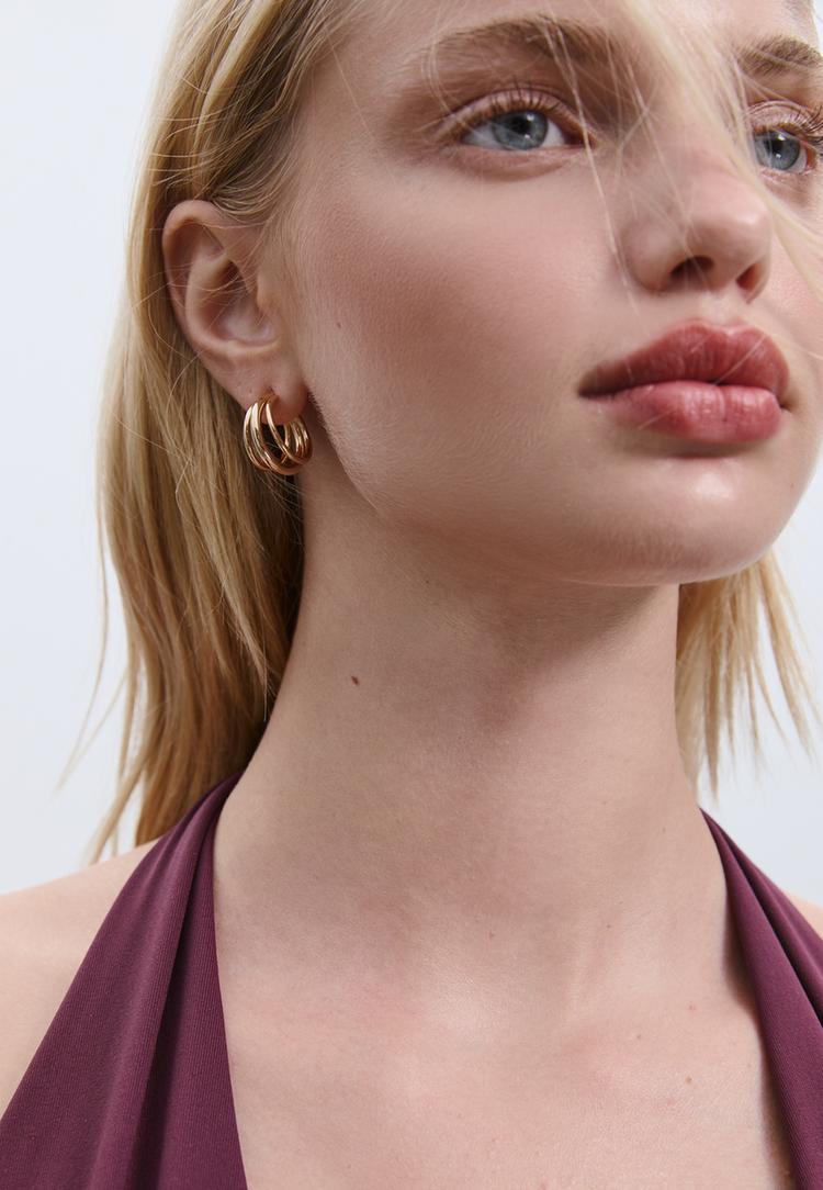 set 4 pendientes aros y perlas