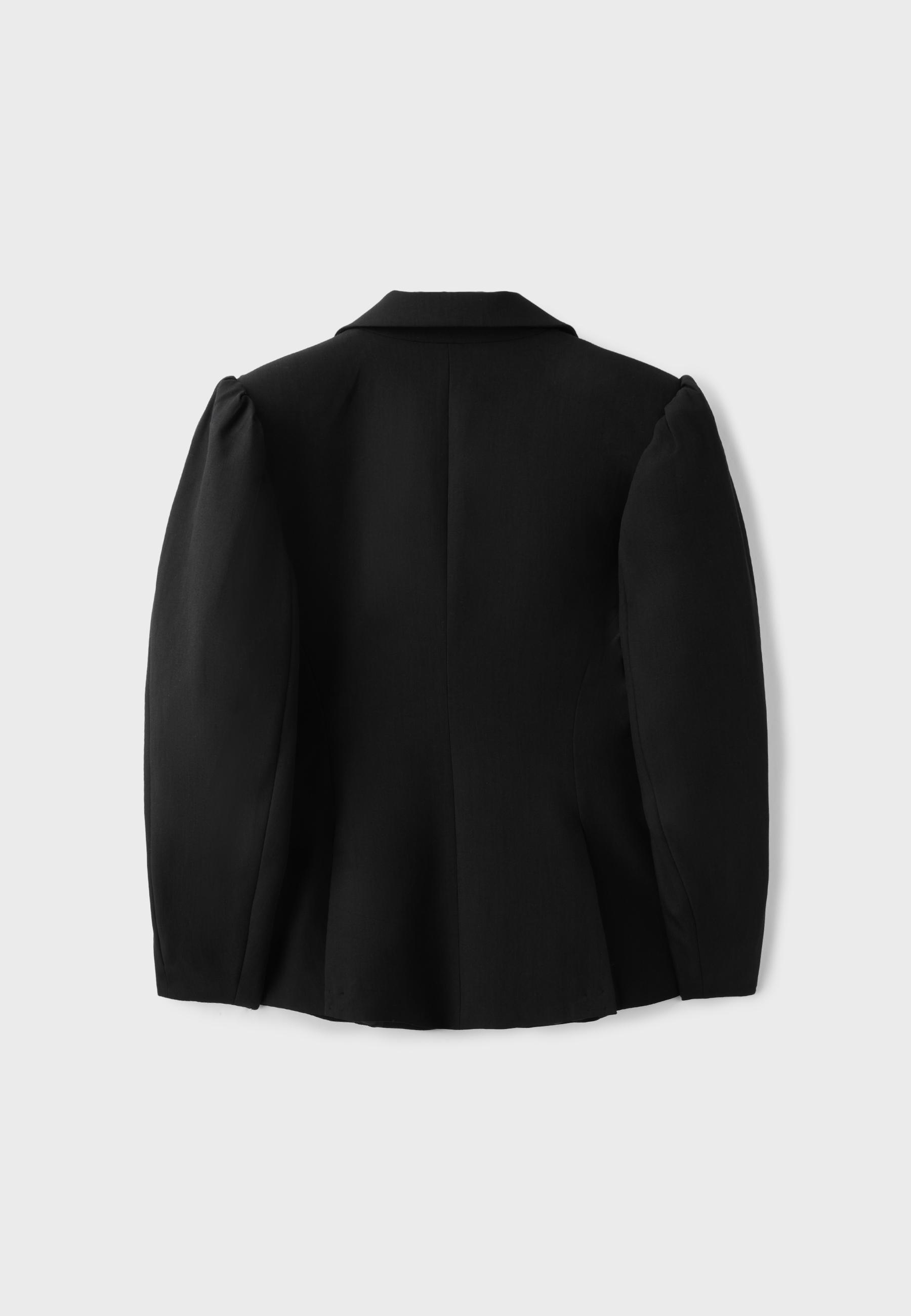 Voluminous sleeve blazer — Black