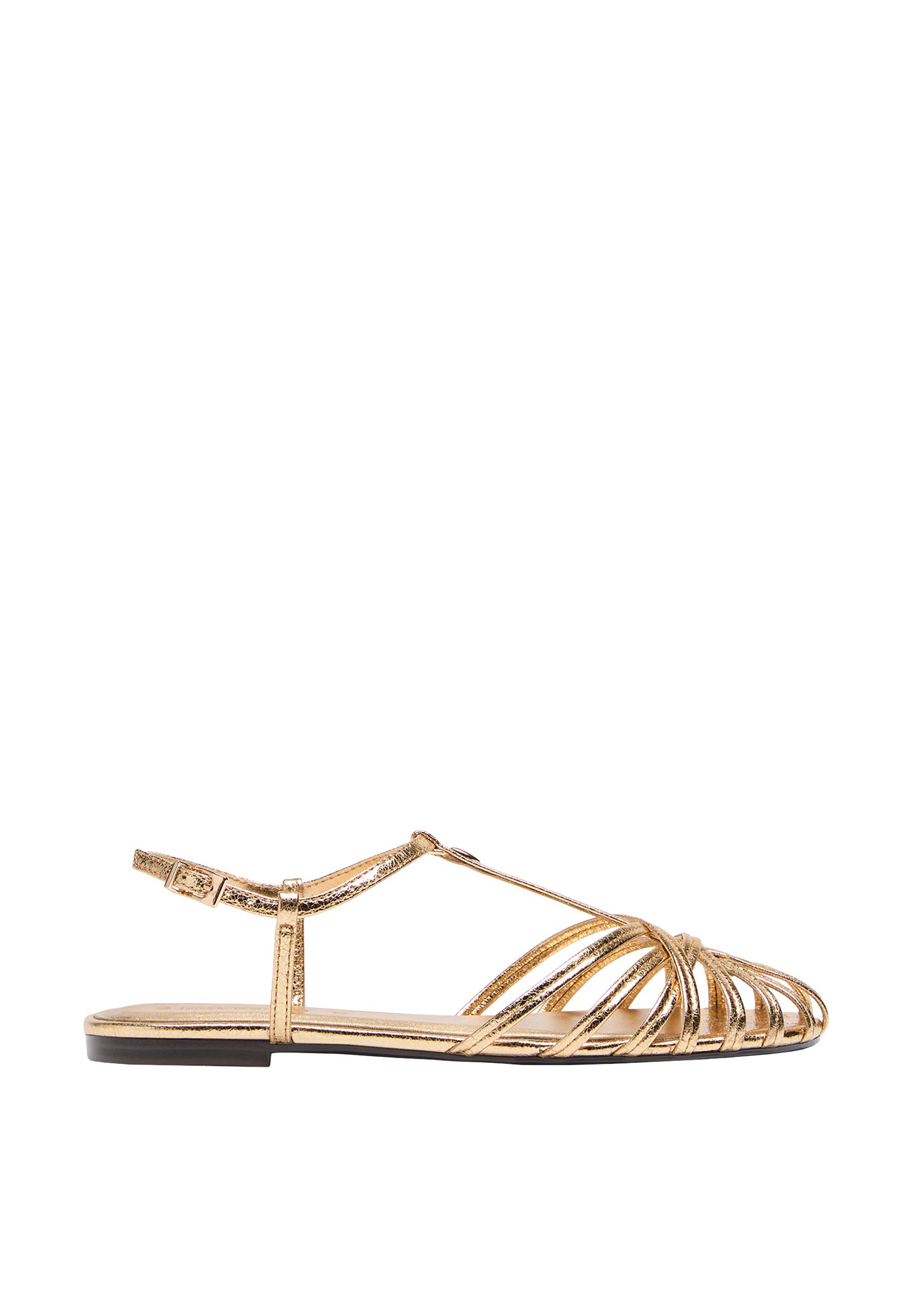 Thin-sole cage sandals — GOLD 