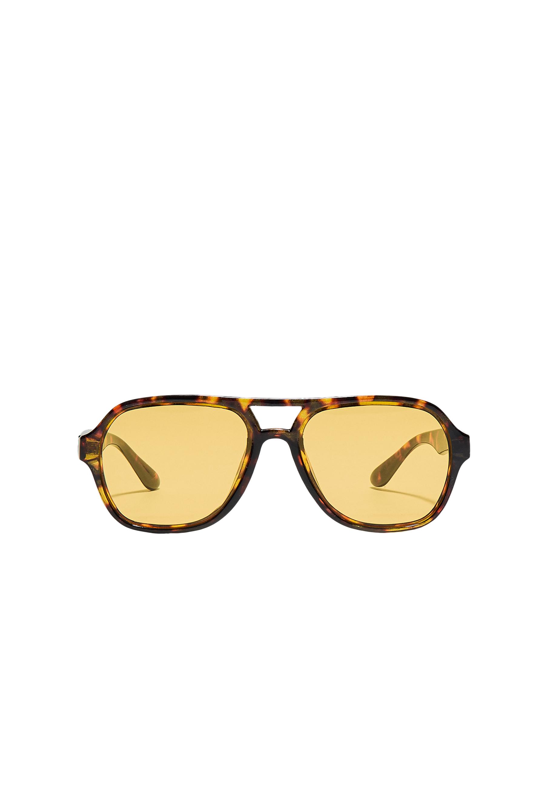 Double bridge resin sunglasses — Gold