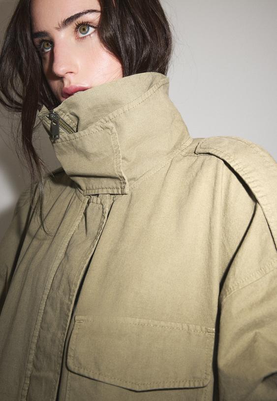 oversized parka met zakken