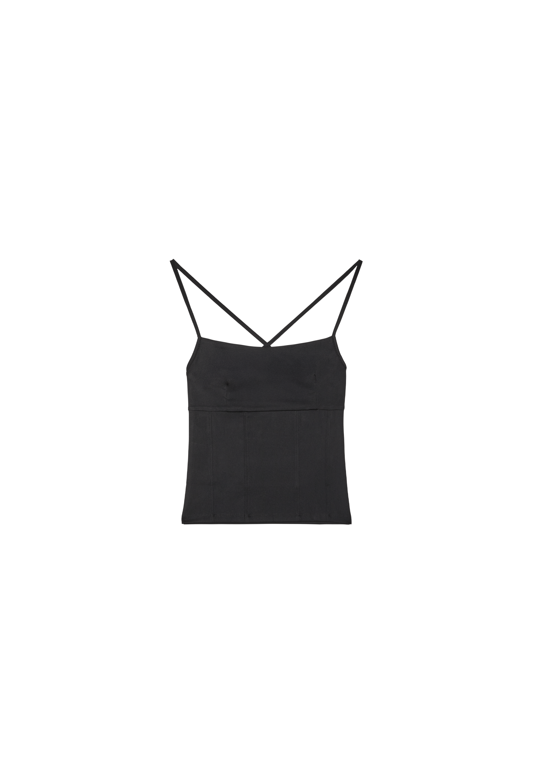 Corset-detail top — Black