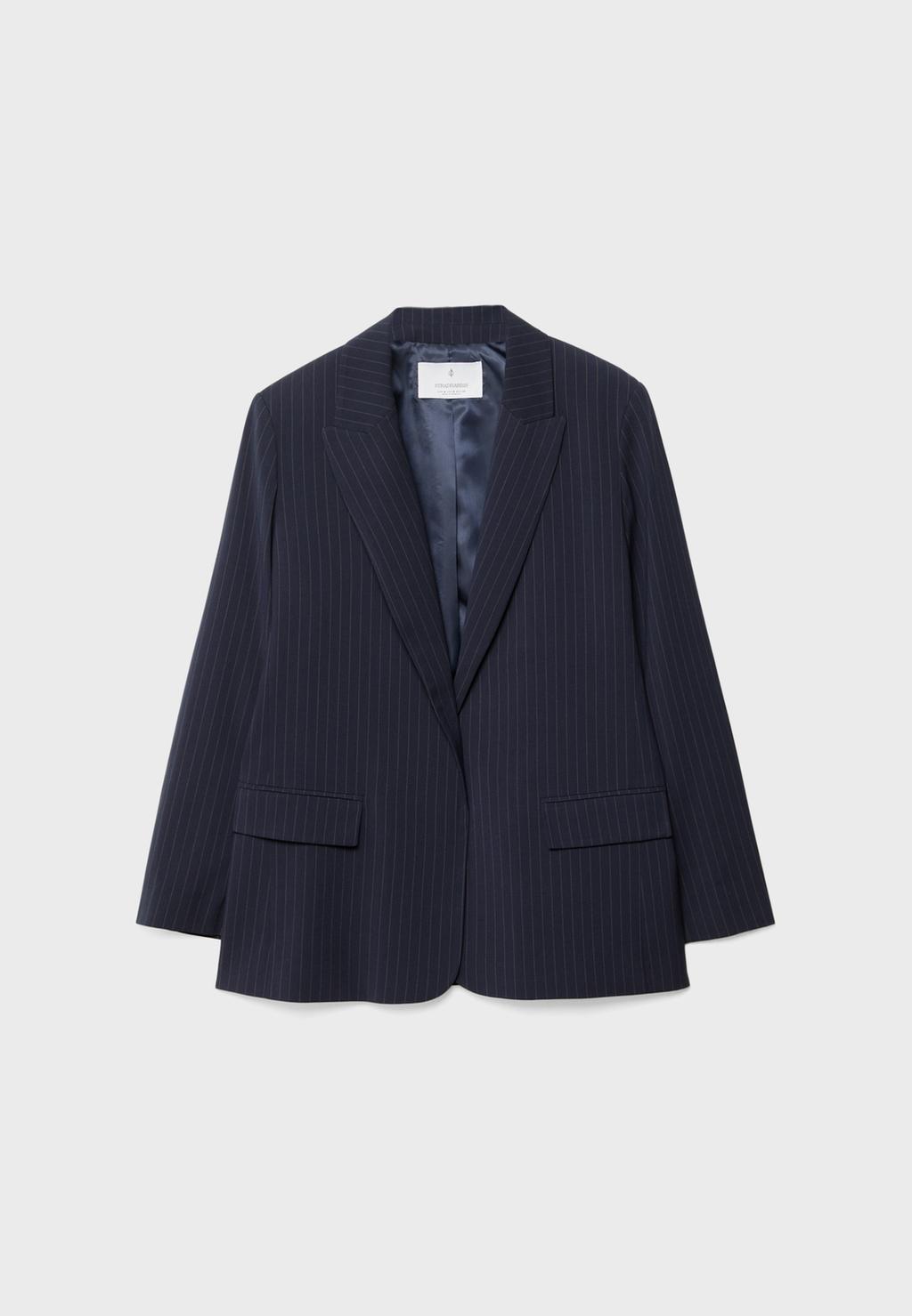 Açık Çizgili Yapılı Blazer Ceket